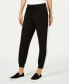 Style & Co Women's Cuff Leg Knit Pants Side Strip Draw String Black White L