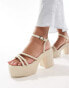 Truffle Collection chunky heel sandals in off white Белый, 40 - фото #1