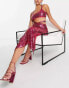 Фото #4 товара Simmi Tall sequin cut out waist maxi skirt co-ord in pink