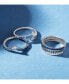 Denim Ombré (1/3 ct. t.w.) & White Sapphire (1/10 ct. t.w.) V Ring in 14k White Gold