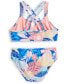 Big Girls Printed Bralette Swimsuit, 2 Piece Set