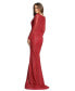 ფოტო #2 პროდუქტის Women's Embroidered Long Sleeve V Neck Trumpet Gown