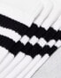Фото #4 товара Weekday 3-pack stripe sport socks in white with black stripe