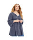 ფოტო #1 პროდუქტის Plus Size June + Vie Acid Wash Peasant Blouse