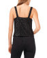 Women's Sequin Wide Strap Draped Tank Top