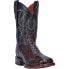 Dan Post Boots Kingsly Caiman Square Toe Cowboy Mens Brown Dress Boots DP4860