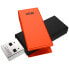 Фото #1 товара EMTEC C350 Brick - 128 GB - USB Type-A - 2.0 - 15 MB/s - Swivel - Black,Orange