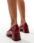 Фото #4 товара ASOS DESIGN Shelley bow detail mid block heeled shoes in red