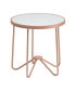 Alivia End Table in Rose Gold & Frosted Glass