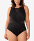 Фото #1 товара Plus Size Palma Allover Slimming One-Piece Swimsuit