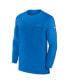 Фото #2 товара Men's Powder Blue Los Angeles Chargers Sideline Coach Performance Long Sleeve T-shirt