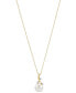 ფოტო #1 პროდუქტის Cultured Freshwater Button Pearl (8mm) & Diamond Accent Vine 18" Pendant Necklace in 10k Gold