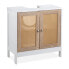 Фото #1 товара Мебель Relaxdays Нижний шкаф для раковины с ротанговыми дверьми