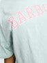 Barbour x ASOS varsity logo boxy t-shirt in blue