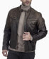 ფოტო #1 პროდუქტის Men's Vintage Two-Tone Leather Café Racer Jacket