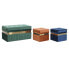 Фото #1 товара Банкетка DKD Home Decor Синий Зеленый Оранжевый Позолоченный Деревянный MDF 93 x 47 x 45 cm (3 штук)