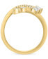 ფოტო #3 პროდუქტის EFFY® Diamond Round & Baguette Openwork Crossover Ring (1/3 ct. t.w.) in 14k Gold