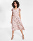 ფოტო #1 პროდუქტის Petite Flutter-Sleeve Midi Dress