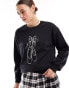 Фото #2 товара ASOS DESIGN oversized sweatshirt with bow graphic in black