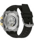 ფოტო #3 პროდუქტის Men's Marc Anthony Automatic Chronograph Maquina Black Silicone Strap Watch 46mm