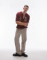 Topman relaxed floral embroidered knitted shirt in plum Фиолетовый, M - Chest 40 - фото #4