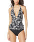 Фото #1 товара Women's Animal-Print O-Ring Tankini Top