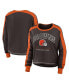 Women's Brown Cleveland Browns Plus Size Colorblock Long Sleeve T-shirt