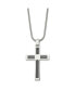 Фото #3 товара Chisel brushed and Cable Cross Pendant Snake Chain Necklace