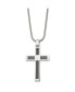 ფოტო #3 პროდუქტის Brushed and Cable Cross Pendant Snake Chain Necklace