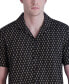 Фото #4 товара Men's Slim-Fit Diamond Grid Logo-Print Button-Down Camp Shirt, Created for Macy's