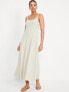 Fit & Flare Rib-Knit Maxi Dress