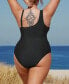 ფოტო #3 პროდუქტის Plus Size Dreamscapes Mesh One-Shoulder One Piece Swimsuit