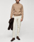 Фото #7 товара Men's Braided Turtleneck Sweater