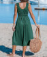 ფოტო #2 პროდუქტის Women's Ruched O-Ring Midi Beach Dress