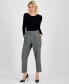 ფოტო #1 პროდუქტის Petite High-Rise Tapered Plaid Pants, Created for Macy's