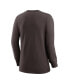 ფოტო #2 პროდუქტის Women's Brown Cleveland Browns Prime Split Long Sleeve T-shirt