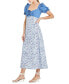 ფოტო #3 პროდუქტის Women's Denim-Trim Maxi Dress