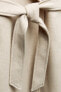 Фото #8 товара Длинное пальто из смесовой шерсти с поясом ZARA