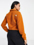 Фото #3 товара The North Face cropped 1/4 zip sherpa fleece in brown Exclusive at ASOS