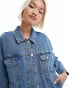 Only oversized denim jacket in medium blue