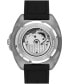 Фото #3 товара Men's Charter Automatic Black Silicone Watch 44mm