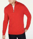 Alfani Classic Quarter Zip Placket Mock Neck Sweater Red M