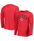 Фото #1 товара Men's Heather Red Distressed Cincinnati Red Distresseds Inertia Raglan Long Sleeve Henley T-shirt