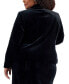 Plus Size Velvet Shawl-Collar Jacket