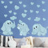 Drei blaue Elefantenbabies mit Herzen