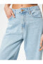 Фото #15 товара Geniş Kısa Paça Kot Pantolon Standart Bel Pamuklu Cepli - Bianca Crop Jean