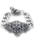 Фото #1 товара Men's Ornamental Skull Curb Link Bracelet in Stainless Steel