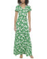 Фото #1 товара Eliza J Printed Ity Wrap Maxi Dress Women's Green 2