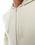 Фото #8 товара ASOS DESIGN zip through hoodie in light beige