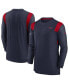 Фото #1 товара Men's Navy New England Patriots Sideline Tonal Logo Performance Player Long Sleeve T-shirt